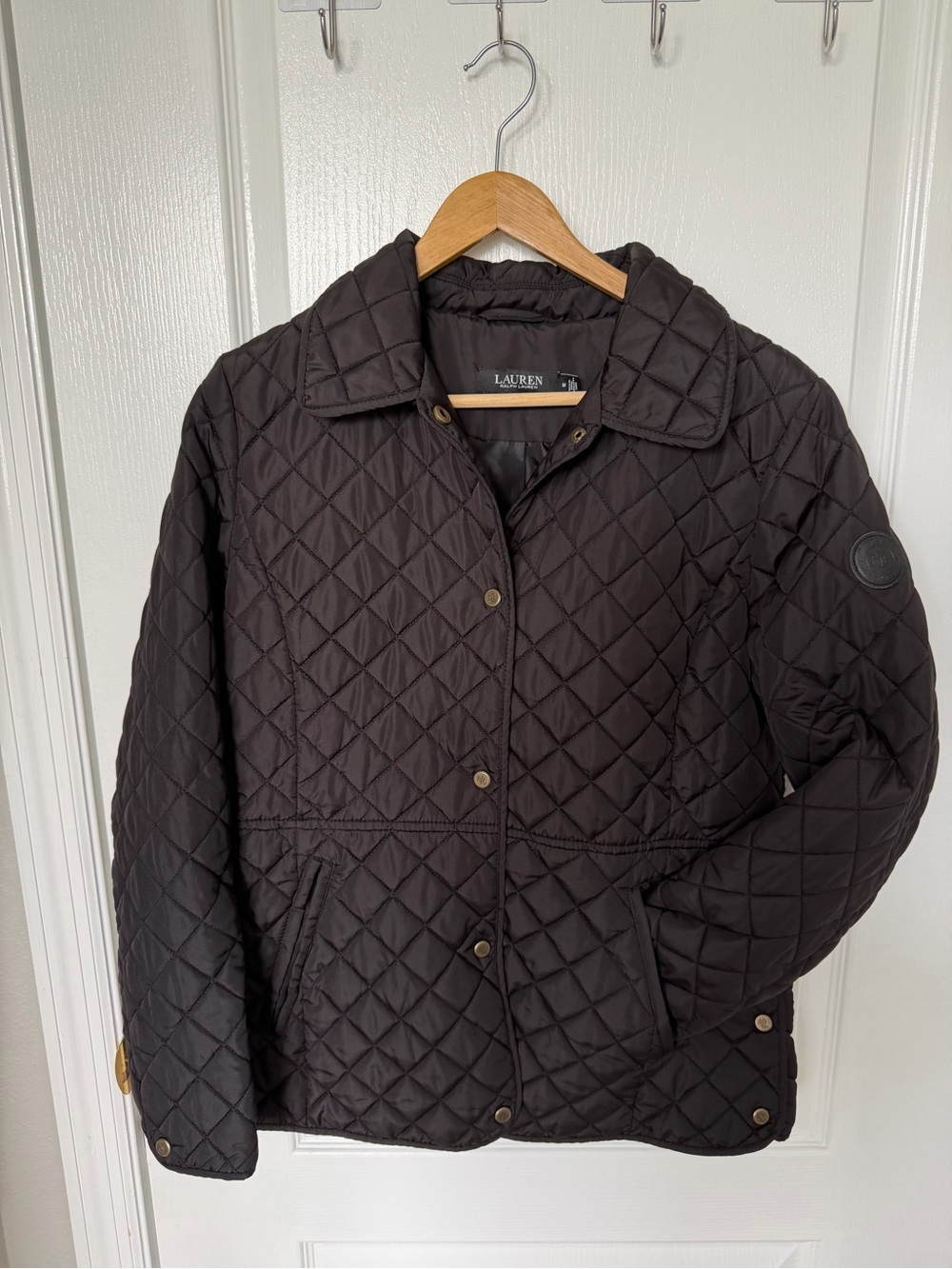 Lauren Ralph Lauren Black Quilted Diamond-Stitch Puffer Jacket